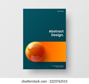 Simple banner design vector concept. Amazing 3D balls brochure template.