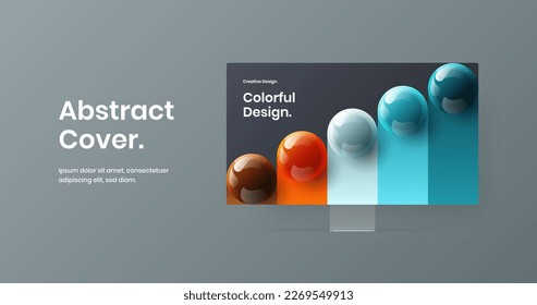 Simple banner design vector illustration. Minimalistic monitor mockup presentation concept.