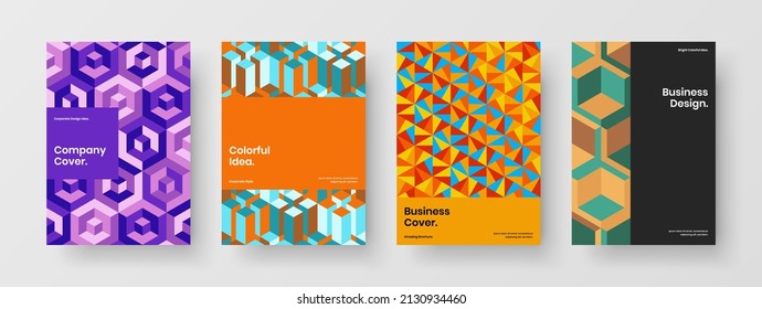 Diseño de banner simple conjunto de distribución vectorial. Conjunto de plantillas de identidad de empresa de patrones geométricos aislados.