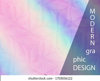 Simple banner fluid holographic gradient vector design. Business card blurred holo backdrop. Metallic fluid neon holographic background for banner.