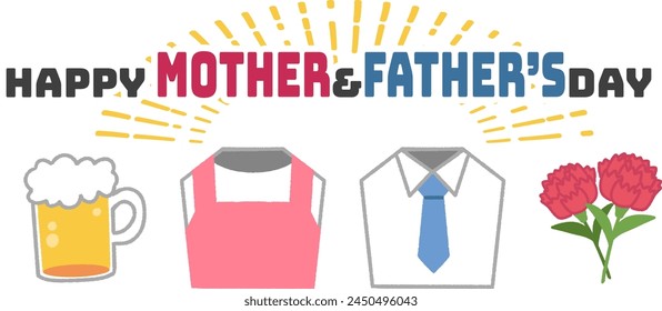Simple banner material illustration for Mother's Day and Father's Day