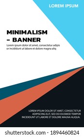 Simple banner in minimal style. Brochure cover, typography template. Business element for decoration design presentation flyers.