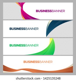Simple banner pack design with wave style.