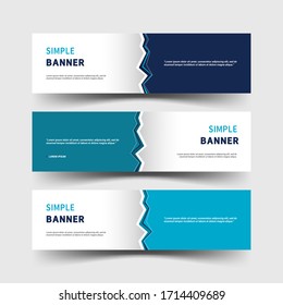 simple banner set with crack shape