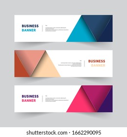 simple banner set with triangle shape