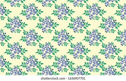 Simple banner for spring, with beautiful leaf and flower pattern background.