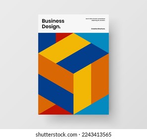 Simple banner vector design concept. Bright mosaic pattern company identity layout.