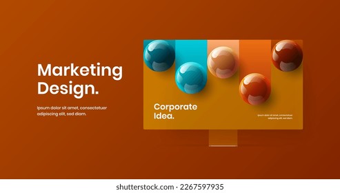 Simple banner vector design layout. Minimalistic computer monitor mockup website screen concept.