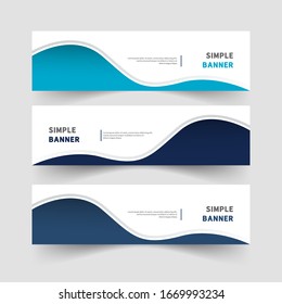 simple banner web set with wave shapes-modern-minimalist