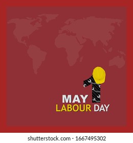 Simple banner/poster for May day/ Labour day, celebrated on 1st May. 