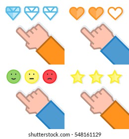 Simple banners of customer testimonials items. Vector illustration