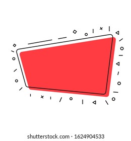 Simple banners. Flat linear promotion ribbon banner, scroll, price tag, sticker, badge, poster. Vector illustration. 
