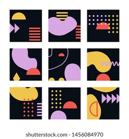 Simple banners set with geometric design