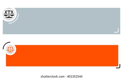 Simple banners for your text and justice symbol