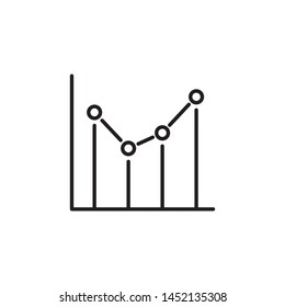 Simple bar chart line icon. Stroke pictogram. Vector illustration isolated on a white background. Premium quality symbols. Vector sign for mobile app and web sites.