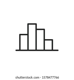 Simple bar chart line icon. Stroke pictogram. Vector illustration isolated on a white background. Premium quality symbol. Vector sign for mobile app and web sites.