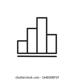 Simple bar chart line icon. Stroke pictogram. Vector illustration isolated on a white background. Premium quality symbol. Vector sign for mobile app and web sites.
