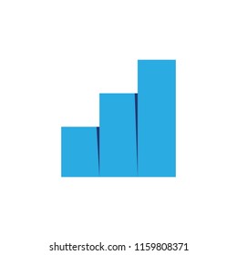 simple bar chart paper design logo vector