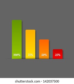 Simple bar chart with percentage indicator on dark grey background