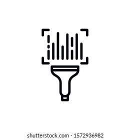 Simple bar code line icon. Stroke pictogram. Vector illustration isolated on a white background. Premium quality symbol. Vector sign for mobile app and web sites.