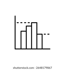 Gráfico De Barras Simples Que Representa Valores Em Declínio Com Linha De Destino Pontilhada