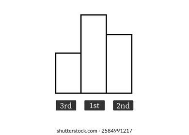 Simple bar graph illustrating 1st, 2nd, and 3rd place.