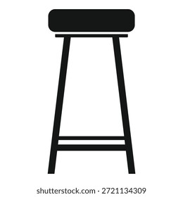 Taburete de bar simple con asiento redondo de pie sobre fondo blanco