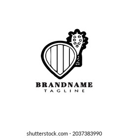 simple bárbaro protector caricatura icono diseño plantilla moderna ilustración vectorial negro