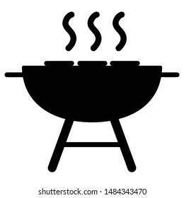 The simple barbecue grill black icon for web design