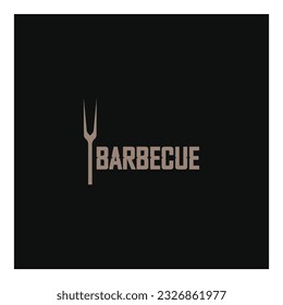 Simple Barbecue Vintage hot grill, with crossed flames and spatula. Logo for restaurant, badge, cafe and bar.vector