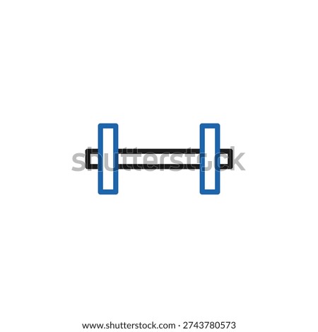 Simple barbell icon on white background. Symbol for fitness, weightlifting, strength training, and exercise. Vector illustration.