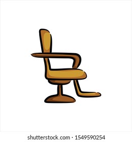 Simple barber chair vector icon. For barber shop hair style and beard cut logo. Vintage modern look. front office and wall decoration. Fashion and salon tool equipment. apply in web, mobile phone apps