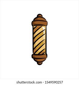 Simple barber pole vector icon. For barber shop hair style and beard cut logo. Vintage modern look. front office and wall decoration. Fashion and salon tool equipment. apply in web, mobile phone apps