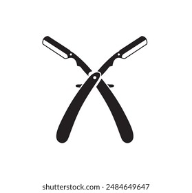 Simple barber razor blade icon vector illustration.