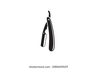 Simple Ilustración vectorial de ícono de hoja de afeitar barber.