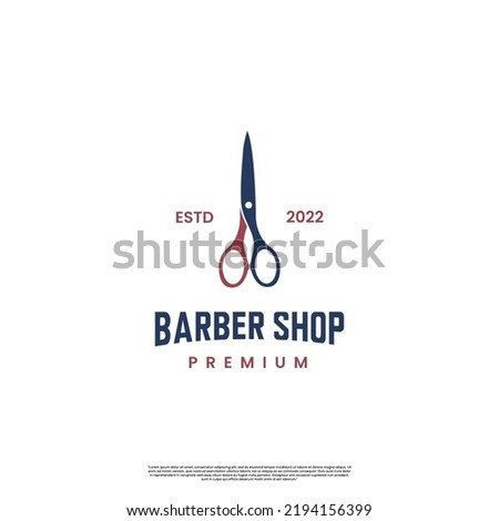 simple barber shop logo design on isolated background