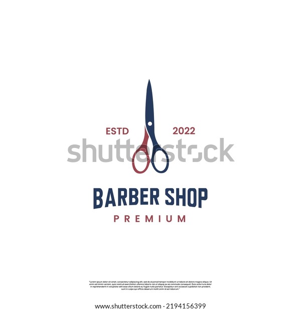 simple\
barber shop logo design on isolated\
background