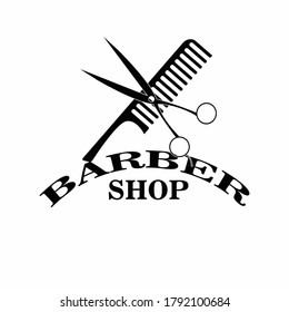 Simple barbershop logo design vector