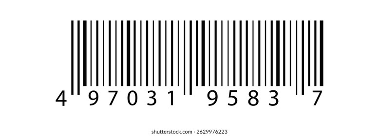 Simple barcode icon. EAN-13 bar code isolated on white background. barcode icon for selling, Product Barcode. Trendy bar code for web icon. Simple fake bar code.