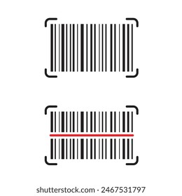 Einfaches Barcode-Vektorgrafik-Design-Symbol