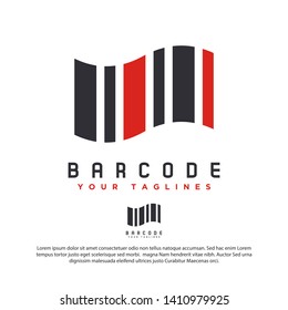 Simple Barcode Vector Logo, With Abstract Style