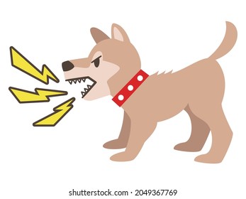 Simple barking dog flat illustration