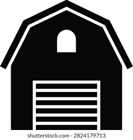 Simple barn icon vector illustration. Farm building symbol, agricultural structure, rustic barn design, flat style icon for farming and rural concepts.
