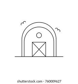 Simple barn logo icon design concept in outline style