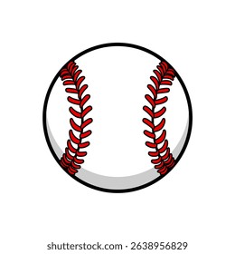 simple baseball ball vector colour flat illustration