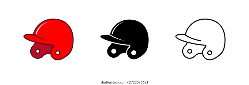 Simple baseball helmet icon isolated on white background.