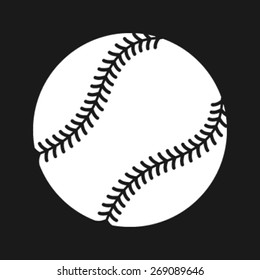 Simple Baseball With Stitches Vector Icon