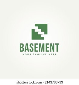 Simple Basement Blank Space Logo Template Vector Illustration Design. Minimalist Underground Building Business Logo Concept