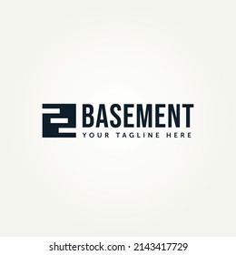 Simple Basement Stair Logo Template Vector Illustration Design. Minimalist Underground Building Business Logo Concept