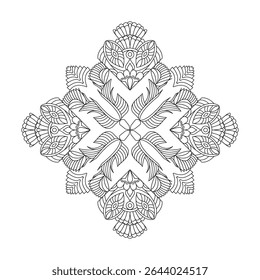 Simple and basic Coloring Book mandala ofpage. Easy Mandala Coloring Book Pages for Adults to Relax, Experiences Give Relief. Resizeable Vector File